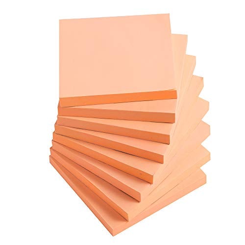 Square 3x3-inch Sticky Note Self Stick Pads for Home, Office, Notebook, 8 Pad Pack  (12 colors)