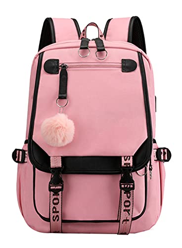 Teen Girls' School Students Bookbag Backpack w/USB Charge Port  (7 colors)