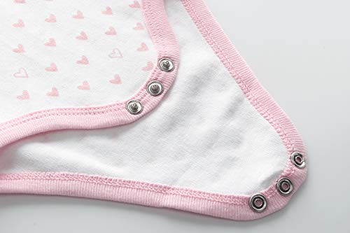 Kiddiezoom Baby Girls Bodysuit Newborn Short Sleeve Bodysuit Cotton 5-Pack One-Piece Bodysuit