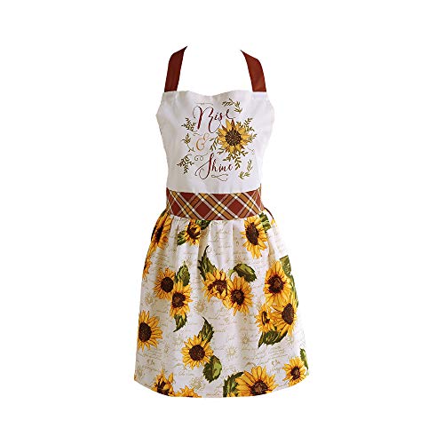 DII Skirted Apron 100% Cotton Protect Your Clothing While Entertaining, Cooking or Cleaning with This Trendy, Fashionable Kitchen Staple, One Size Fits Most, Rise and Shine