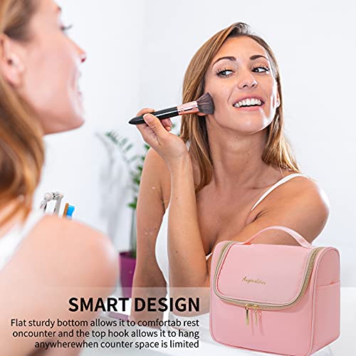 Large Portable Toiletry Makeup Cosmetic Organizer Bag, Pink
