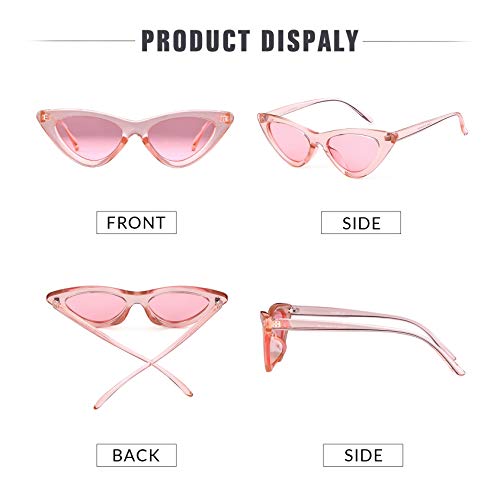 Retro Vintage Cat Eye Sunglasses for Women w/Plastic Frames (10 colors)