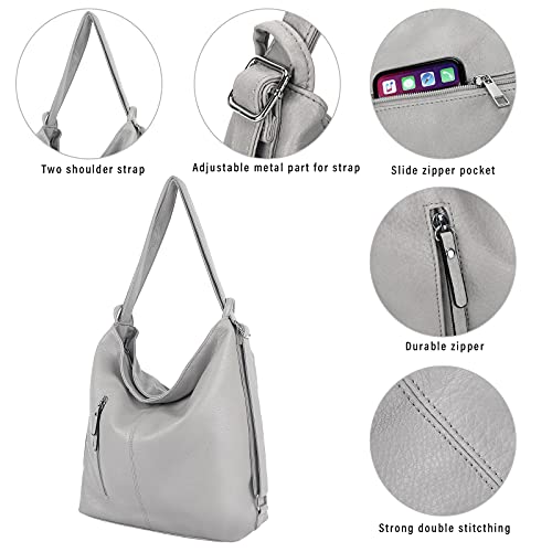 Purse for Women Convertible Backpack Purses and Handbags - Grey