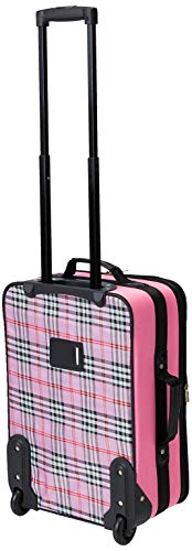 Rockland Fashion Softside Upright Luggage Set, Pink Cross, 2-Piece (14/19)