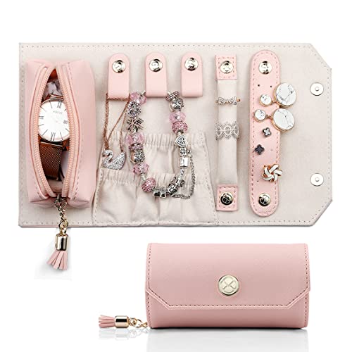 Small Travel Rolled Organizer Portable Pouch Bag for Jewelry & Travel Accessories  (4 colors)