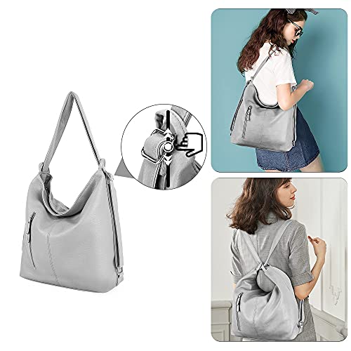 Purse for Women Convertible Backpack Purses and Handbags - Grey