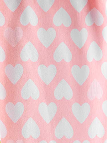 Girls' 2-Pack Cotton Swaddle Blankets, Pink/White, Floral/Hearts, 6-9 Months