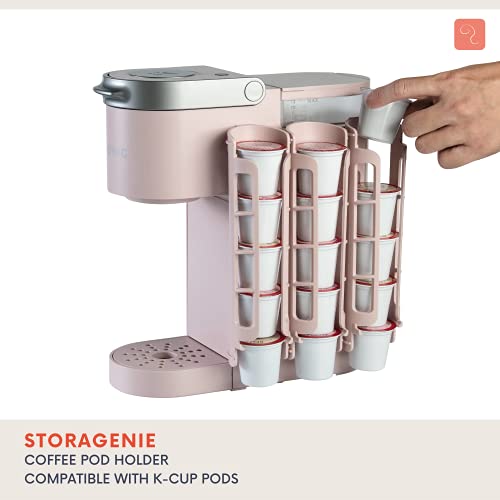 STORAGENIE Coffee Pod Holder for Keurig K-cup, Side Mount K Cup Storage, Perfect for Small Counters(Pink)