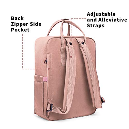 KALIDI Casual Backpack for Women,15 Inches Laptop Classic Backpack Camping Rucksack Travel Outdoor Daypack College School Bag (Pink)