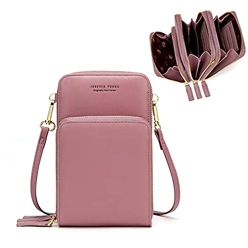 Small Crossbody Cell Phone Purse for Women, Mini Messenger Shoulder Handbag Wallet with Credit Card Slots