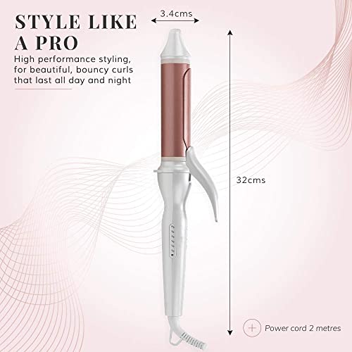 Curling Iron, Ceramic Hair Curler- 1.25 Inch Barrel Curling Wand for All Hair Types, 212°F-424°F Adjustable Temperature, Rose Gold
