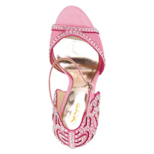 Peep Toe Rhinestone Crystal Stud Ankle Strap d'Orsay Dressy Pumps  (23 colors)