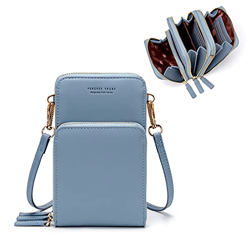 Small Crossbody Cell Phone Purse for Women, Mini Messenger Shoulder Handbag Wallet with Credit Card Slots