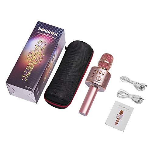 BONAOK Wireless Bluetooth Karaoke Microphone,3-in-1 Portable Handheld – Pink  and Caboodle