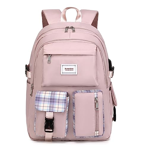 Acmebon Girl Roomy Fashion Laptop Backpack Casual Daily Backpack for Women Purple