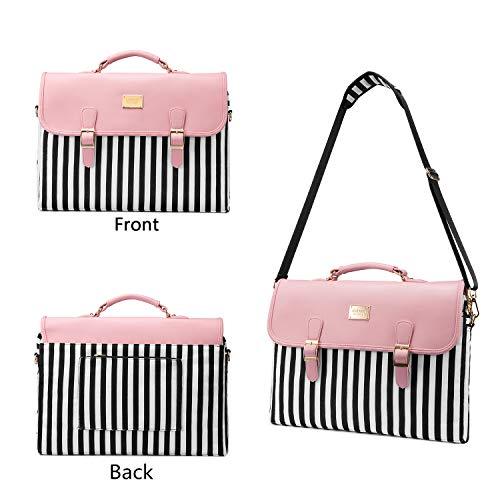 Stripe Pink Women's Slim Laptop Bag Sleeve Case - Pink and Caboodle