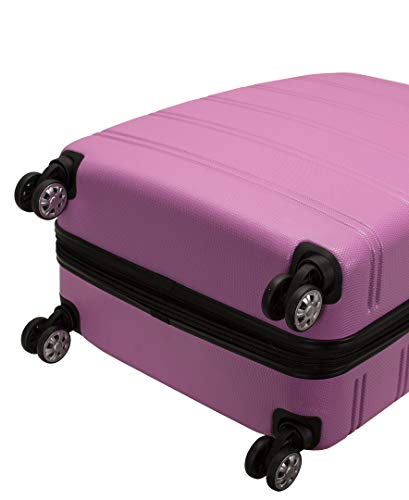 Rockland Melbourne Hardside Expandable Spinner Wheel Luggage, Pink, 2-Piece Set (20/28)