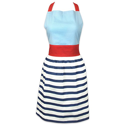 DII Women's Adjustable Cooking Apron Dress with Extra Long Ties, 31 x 28