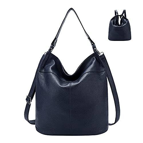 Purse for Women Convertible Backpack Purses and Handbags Crossbody Shoulder Bag - Dark Blue