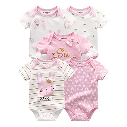 Kiddiezoom Unisex Baby Bodysuits Pants Baby Clothes Short Sleeve Bodysuits 0-3 Months