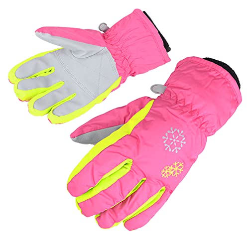 AMYIPO Kids Winter Snow Ski Gloves Children Snowboard Gloves for Boys Girls (Pink-3, 4-5 Years)