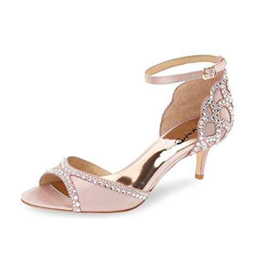 Women's Fancy Peep Toe Ankle Strap Rhinestone Wedding/Ballroom Dance Shoes