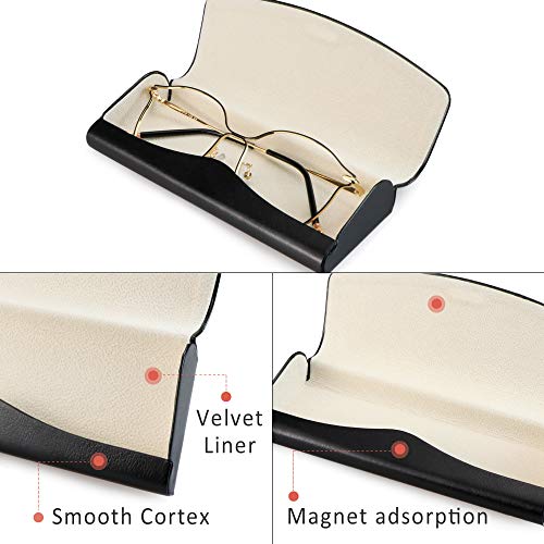 LifeArt Eyeglass Case Hard Shell, Portable Sunglass Case for Women and Men, fashionable PU Leather Eyeglass Case, Lightweight