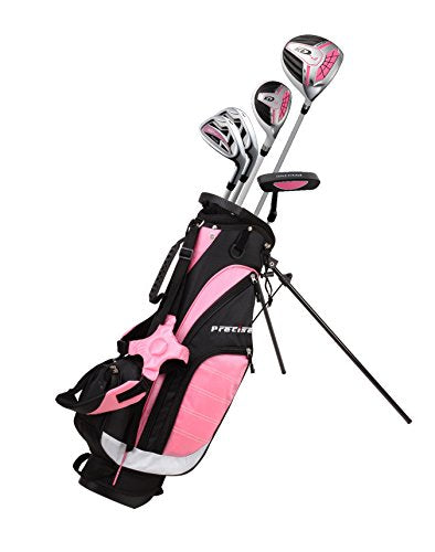 Precise XD-J Junior Complete Golf Club Set for Children Kids - 3 Age Groups Boys & Girls - Right Hand & Left Hand! (Pink Ages 6-8, Left Hand)