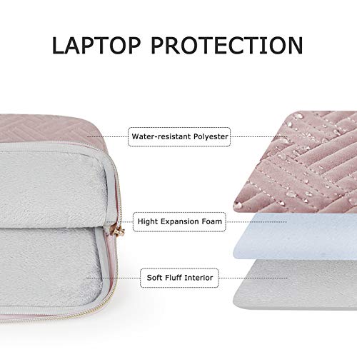Laptop Sleeve,BAGSMART Laptop Cover Compatible with 13-13.3 inch Notebook,MacBook Air,MacBook Pro 14 Inch,Computer,Water Repellent Protective Case with Pocket,Pink