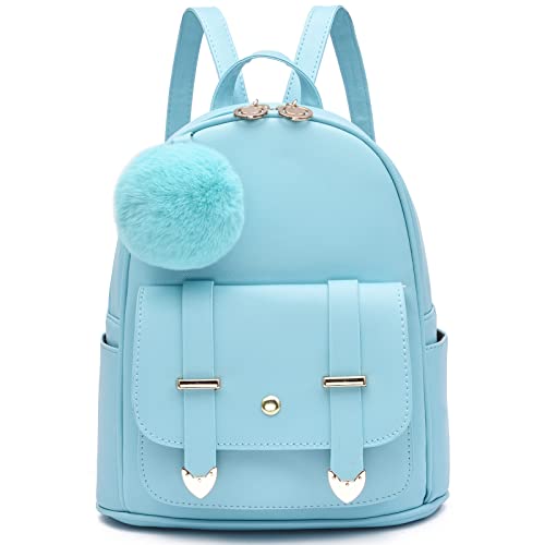 Girls Fashion Mini Pompom Leather Backpack Purse Shoulder Bag  (13 colors)