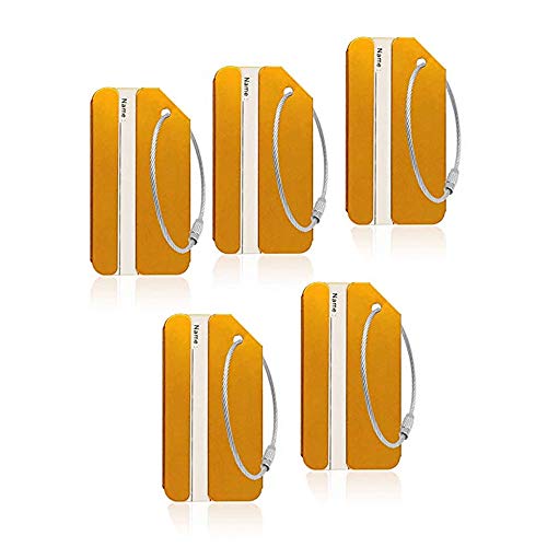 Travel Luggage Tags for Baggage Suitcases Bags Luggage Identifier (Gold 5PCS)