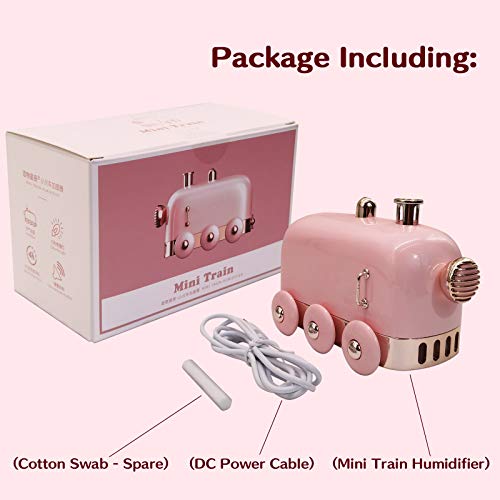 Super Cute Pink Mini Train USB Humidifier, Personal, Portable, w/LED Night Light