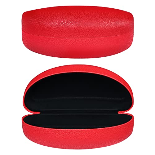 molshine Hard Shell Sunglasses Case,Classic Glasses Case for Sunglasses and Eyeglasses (Red)
