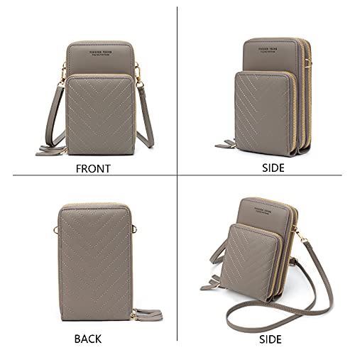 Small Crossbody Cell Phone Purse for Women, Mini Messenger Shoulder Handbag Wallet with Credit Card Slots