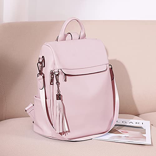 BROMEN Backpack Purse for Women Leather Anti-theft Travel Backpack Fashion Shoulder Bag Pink