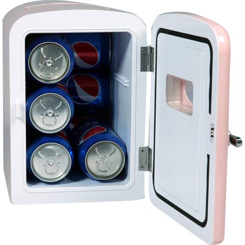 Portable Retro Style Mini Fridge, Extra Large 9-Can Travel Compact Refrigerator  (4 colors)