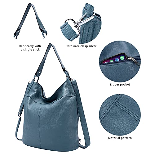 Purse for Women Convertible Backpack Purses and Handbags Crossbody Shoulder Bag - Light Blue