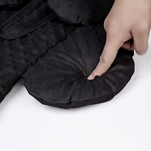 Pro Goleem Infant Car Seat Head Neck Body Support Ultra-Soft Minky and Microfiber Newborn Car Seat Insert Cushion Perfect for Car Seat, Stroller, 2-in-1 Reversible, Boys and Girls, Black