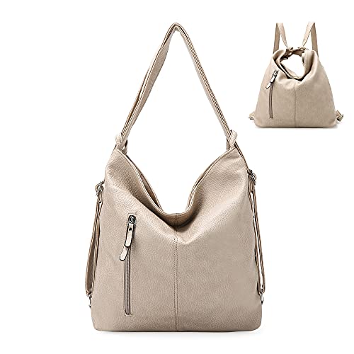 Purse for Women Convertible Backpack Purses and Handbags - Apricot