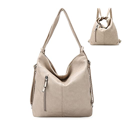 Purse for Women Convertible Backpack Purses and Handbags - Apricot
