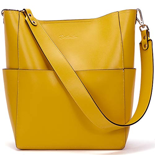 Women's Roomy Leather Designer Handbag Tote Shoulder Bucket Bag  (12 colors)