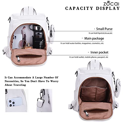 Backpack Purse for Women Fashion Backpack Purses PU Leather Daypacks Anti-Theft Shoulder Bag Satchel Purse