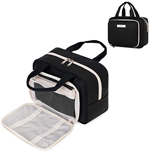 Narwey Full Size Toiletry Bag Large Makeup Bag Organizer Travel Cosmetic Bag for Women and Men (Black)