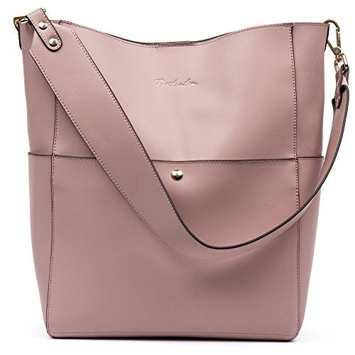 Women's Roomy Leather Designer Handbag Tote Shoulder Bucket Bag  (12 colors)