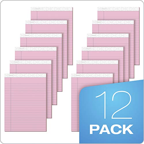 TOPS Prism Writing Pads, 8-1/2" x 11-3/4", Legal Rule, Pink, Perforated, 50 Sheets, 12 Pack (63150)