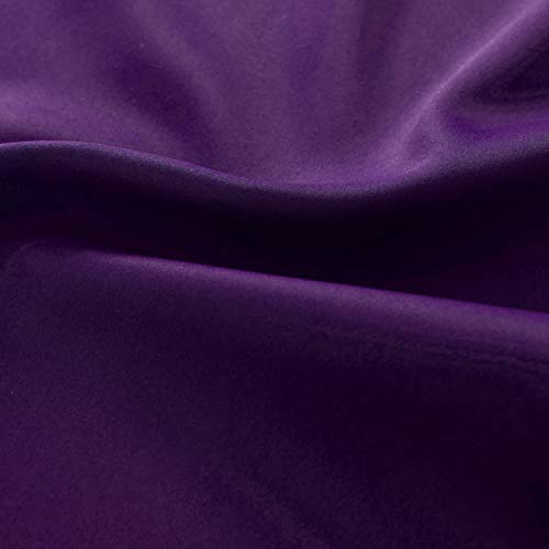 DONREN Royal Purple Blackout Curtain Panels for Living Room - Thermal Insulated Room Darkening Rod Pocket Drapes for Window (42 x 45 Inch Length,2 Panels)