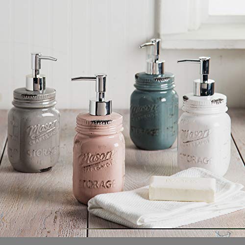 Antique Mason Jar Refillable Liquid Hand Soap or Lotion Dispenser for Bathroom or Kitchen, 16oz  (3 colors)