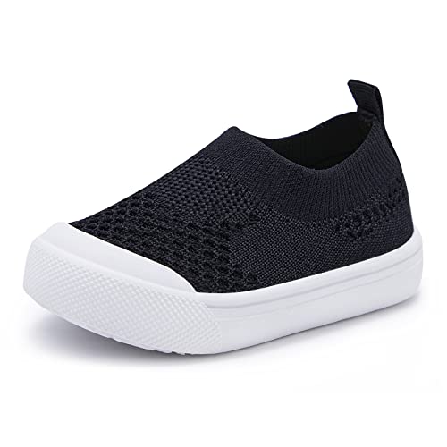 Baby Walking Shoes First Boy Girl Walker Infant Sock Tennis Mesh Sock Tennis Mesh Sneakers Breathable 6 9 12 18 24 Months Black Size 12-18 Months Infant