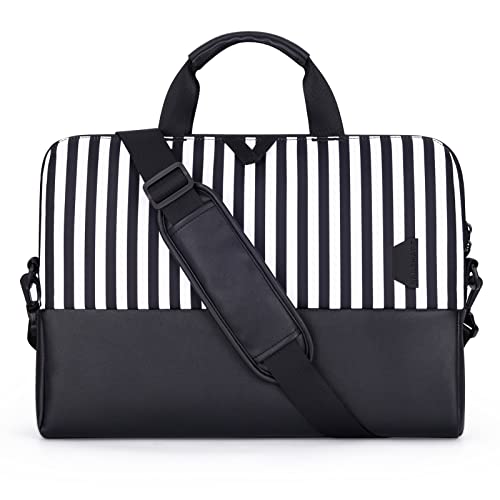 Laptop Bag for Women,BAGSMART 15.6 Inch Laptop Case Slim Computer Bag Briefcase,Black Stripes