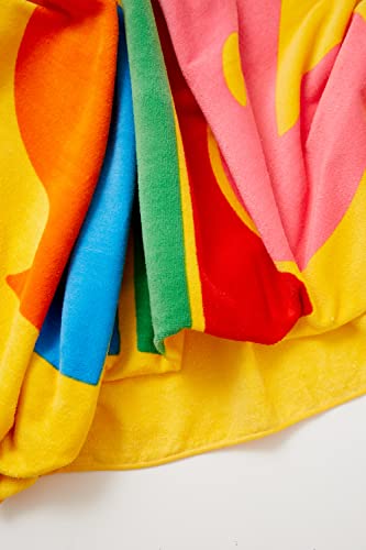 Rainbow Colors "Smile" Oversized Terrycloth Beach Towel for Kids & Adults